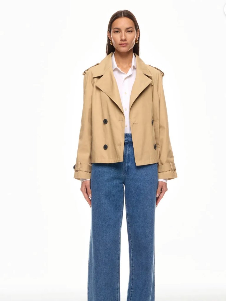 Fifteen Twenty Chelsea Cropped Trench Jacket 100%Cotton Size Small Msrp $297